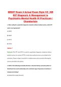 NR607 Exam 4 Actual Exam Style V2 &vert; NR &NewLine;607 Diagnosis & Management in &NewLine;Psychiatric-Mental Health III Practicum &vert; &NewLine;Chamberlain