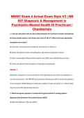 NR607 Exam 4 V1&ndash;V3 &vert; Diagnosis & Management in Psychiatric-Mental Health III Practicum &vert; Chamberlain University &vert; Actual Exam Style Q&A with Rationale &lpar;NR 607 Exam 4&rpar;