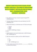 ARGUS CERTIFICATION EXAM STUDY &NewLine;GUIDE 2026&sol;2027 ACCURATE QUESTIONS &NewLine;WITH CORRECT DETAILED SOLUTIONS &vert;&vert; &NewLine;100&percnt; GUARANTEED PASS &NewLine;<NEWEST VERSION> &NewLine;