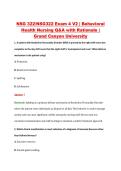 NSG 322&sol;NSG322 Exam 4 V2 &vert; Behavioral &NewLine;Health Nursing Q&A with Rationale &vert; &NewLine;Grand Canyon University 