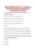 NSG322 Exam 4 V1&ndash;V3 &vert; Behavioral Health Nursing &vert; Grand Canyon University &vert; Q&A with Rationale &lpar;NSG 322 Exam 4&rpar;