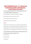 NSG 322&sol;NSG322 Exam 1 V1 &vert; Behavioral &NewLine;Health Nursing Q&A with Rationale &vert; &NewLine;Grand Canyon University 