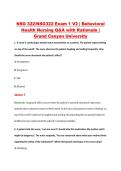 NSG 322&sol;NSG322 Exam 1 V2 &vert; Behavioral &NewLine;Health Nursing Q&A with Rationale &vert; &NewLine;Grand Canyon University