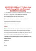 NSG 322&sol;NSG322 Exam 1 V3 &vert; Behavioral &NewLine;Health Nursing Q&A with Rationale &vert; &NewLine;Grand Canyon University