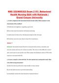 NSG 322&sol;NSG322 Exam 2 V3 &vert; Behavioral &NewLine;Health Nursing Q&A with Rationale &vert; &NewLine;Grand Canyon University 