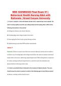 NSG322 Final Exam V1&ndash;V3 &vert; Behavioral Health Nursing &vert; Grand Canyon University &vert; Q&A with Rationale &lpar;NSG 322 Final Exam&rpar;