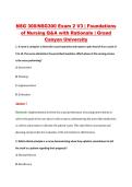 NSG 300&sol;NSG300 Exam 2 V3 &vert; Foundations &NewLine;of Nursing Q&A with Rationale &vert; Grand &NewLine;Canyon University 