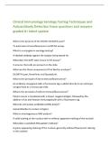 Clinical Immunology Serology Testing Techniques and&NewLine;Autoantibody Detection Exam questions and answers&NewLine;graded A&plus; latest update&NewLine;What is the purpose of the Werfen QUANTA-Lyser&quest;&NewLine;To automate immunofluorescent and ELISA assays&period;&NewLine;What is a conjugate in serol