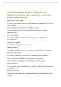 Clinical Immunology Antigens&comma; Antibodies&comma; and&NewLine;Diagnostic Applications Exam questions and answers&NewLine;graded A&plus; latest update&NewLine;What is Clinical Immunology&quest;&NewLine;A branch of immunology dealing with the diagnosis and management of immunerelated diseases&period;&NewLine;What are