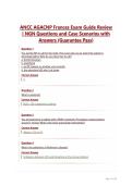 ANCC AGACNP Frances Exam Guide Review &vert; NGN Questions and Case Scenarios with Answers &lpar;Guarantee Pass&rpar;
