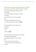 Clinical immunology and Serology Chapter 13 Exam&NewLine;questions and answers graded A&plus; latest update&NewLine;Flow cytometry separates cells on the basis of which of&NewLine;the following&quest;&NewLine;a&period; Forward and 90-degree side scatter of an interrupted&NewLine;beam of light&NewLine;b&period; Front-angl