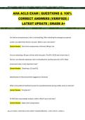 AHA ACLS EXAM &vert; QUESTIONS & 100&percnt; CORRECT ANSWERS &lpar;VERIFIED&rpar; &vert; LATEST UPDATE &vert; GRADE A&plus;
