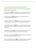 Early Childhood Education & Development Key&NewLine;Concepts & Assessments Exam questions and answers&NewLine;latest update Graded A&plus;&NewLine;Maslow's theory -A psychological theory proposing a hierarchy of needs&comma;&NewLine;where basic needs must be met before higher-level need