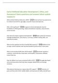 Early Childhood Education Development&comma; Ethics&comma; and&NewLine;Assessment Exam questions and answers latest update&NewLine;Graded A&plus;&NewLine;What is Early Childhood Education &lpar;ECE&rpar;&quest; -Structured learning experiences&NewLine;for children from birth to age eight&comma; crucial for human developm