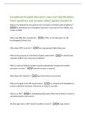Exceptional Student Education Laws and Classifications&NewLine;Exam questions and answers latest update Graded A&plus;&NewLine;What is the federal law that governs the education of children with disabilities&quest; -&NewLine;The Individuals with Disabilities Education Improvement Act &lpar;I