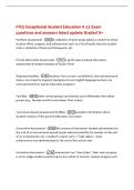 FTCE Exceptional Student Education K-12 Exam&NewLine;questions and answers latest update Graded A&plus;&NewLine;Portfolio Assessment -A collection of work produced by a student to check&NewLine;student effort&comma; progress and achievement such as a list of books that the student&NewLine;read
