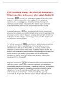 FTCE Exceptional Student Education K-12 &lpar;Competency&NewLine;2&rpar; Exam questions and answers latest update Graded A&plus;&NewLine;Assessment -The systematic gathering and analysis of information about&NewLine;students in order to make decisions that may benefit their educational&NewLine;exp