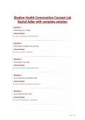 Shadow Health Conversation Concept Lab&colon; Rachel Adler with complete solution