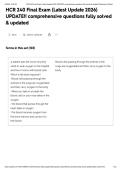 HCR 240 Final Exam &lpar;Latest Update 2026&rpar; UPDATE&excl;&excl; comprehensive questions fully solved & updated&NewLine;&NewLine;