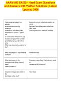 AAAM AIS CAISS - Head Exam Questions&NewLine;and Answers with Verified Solutions &vert; Latest&NewLine;Updated 2026&NewLine;