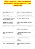 CAISS - Abdomen Exam Questions and&NewLine;Answers with Verified Solutions &vert; Latest&NewLine;Updated 2026&NewLine;