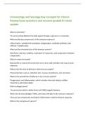 Immunology and Serology Key Concepts for Clinical&NewLine;Review Exam questions and answers graded A&plus; latest&NewLine;update&NewLine;What is immunity&quest;&NewLine;The process that defends the body against foreign organisms or molecules&period;&NewLine;What are the key components of the immune response