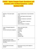 CAISS - Spine Chapter Exam Questions and&NewLine;Answers with Verified Solutions &vert; Latest&NewLine;Updated 2026