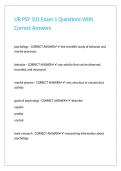 UB PSY 101 Exam 1 Questions With Correct Answers