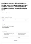 COPR Exam Prep ACP NEWEST 2026&sol;2027 ACTUAL EXAM COMPLETE QUESTIONS AND CORRECT DETAILED ANSWERS &lpar;VERIFIED ANSWERS&rpar; &vert;ALREADY GRADED A&plus;&vert;&vert;BRAND NEW&excl;&excl;&NewLine;