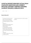 ACHE Test NEWEST 2026&sol;2027 ACTUAL EXAM COMPLETE QUESTIONS AND CORRECT DETAILED ANSWERS &lpar;VERIFIED ANSWERS&rpar; &vert;ALREADY GRADED A&plus;&vert;&vert;BRAND NEW&excl;&excl;