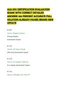 A321 KSV CERTIFICATION EVALUATION&NewLine;EXAMS WITH CORRECT DETAILED&NewLine;ANSWERS 100 PERCENT ACCURATE FULL&NewLine;SOLUTION ALREADY PASSED BRAND NEW&NewLine;UPDATE&NewLine;