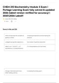 CHEM 210 Biochemistry Module 5 Exam &vert; Portage Learning Exam fully solved & updated 2026 &lpar;latest version verified for accuracy&rpar; &vert; 20252026 Latest&excl;&excl;