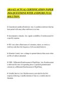 ABA 622 ACTUAL CERTIFICATION PAPER&NewLine;2026 QUESTIONS WITH ANSWERS FULL&NewLine;SOLUTION&period;&NewLine;