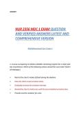 NUR 2356 Multidimensional Care I &lpar;MDC 1&rpar;Latest Exam Questions with Verified Answers