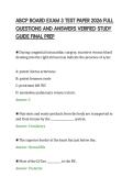 ABCP BOARD EXAM 3 TEST PAPER 2026 FULL&NewLine;QUESTIONS AND ANSWERS VERIFIED STUDY&NewLine;GUIDE FINAL PREP