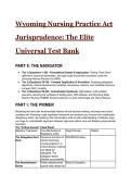 2026&sol;2027 Wyoming Nursing Practice Act &lpar;NPA&rpar; Jurisprudence&colon; The Elite "S-Tier" Test Bank &lpar;49&plus; Verified Questions & Rationales&rpar;
