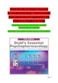 Stahl's Essential Psychopharmacology&colon; Neuroscientific Basis & Practical Applications &vert; Complete Test Bank and Rationales for Chapters 1&ndash;14&semi; 5th Edition