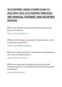 ACCOUNTING CRASH COURSE EXAM V4&NewLine;2026 HIGH-YIELD ACCOUNTING PRINCIPLES&NewLine;AND FINANCIAL STATEMENT ANALYSIS REVIEW&NewLine;PACKAGE&NewLine;