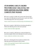 ATI RN NURSING CARE OF CHILDREN&NewLine;PROCTORED EXAM 7 2026 ACTUAL TEST&NewLine;PAPER QUESTIONS SOLUTIONS VERIFIED&NewLine;COMPLETE STUDY PACKAGE