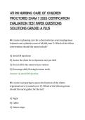ATI RN NURSING CARE OF CHILDREN&NewLine;PROCTORED EXAM 7 2026 CERTIFICATION&NewLine;EVALUATION TEST PAPER QUESTIONS&NewLine;SOLUTIONS GRADED A PLUS&NewLine;