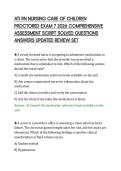 ATI RN NURSING CARE OF CHILDREN&NewLine;PROCTORED EXAM 7 2026 COMPREHENSIVE&NewLine;ASSESSMENT SCRIPT SOLVED QUESTIONS&NewLine;ANSWERS UPDATED REVIEW SET