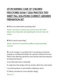 ATI RN NURSING CARE OF CHILDREN&NewLine;PROCTORED EXAM 7 2026 PRACTICE TEST&NewLine;SHEET FULL SOLUTIONS CORRECT ANSWERS&NewLine;PREPARATION SET