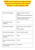 CAMRT interventional procedures Exam&NewLine;Questions and Answers with Verified&NewLine;Solutions &vert; Latest Updated 2026