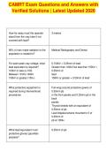 CAMRT Exam Questions and Answers with&NewLine;Verified Solutions &vert; Latest Updated 2026
