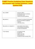 CAMRT Best Practice Guidelines - Radiation&NewLine;Therapy - Patient Management Exam&NewLine;Questions and Answers with Verified&NewLine;Solutions &vert; Latest Updated 2026