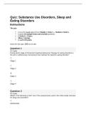 PSYC 620 Quiz 3 Quiz&colon; Substance Use Disorders&comma; Sleep and&NewLine;Eating Disorders &vert; With complete solution&vert; Updated RATED A&plus; &vert; NEW &vert; 2026&vert; 100&percnt; CORRECT&vert; Liberty University