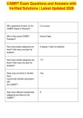 CAMRT Exam Questions and Answers with&NewLine;Verified Solutions &vert; Latest Updated 2026