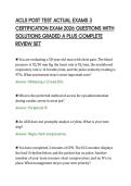 ACLS POST TEST ACTUAL EXAMS 3&NewLine;CERTIFICATION EXAM 2026 QUESTIONS WITH&NewLine;SOLUTIONS GRADED A PLUS COMPLETE&NewLine;REVIEW SET&NewLine;