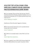 ACLS POST TEST ACTUAL EXAMS 3 FINAL&NewLine;PAPER 2026 COMPLETE SOLVED QUESTIONS&NewLine;PRACTICE REVISION PACK EXPERT REVIEW