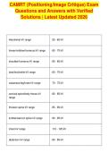 CAMRT &lpar;Positioning&sol;Image Critique&rpar; Exam&NewLine;Questions and Answers with Verified&NewLine;Solutions &vert; Latest Updated 2026